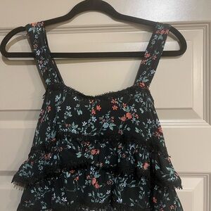 Olivaceous Black Floral Top